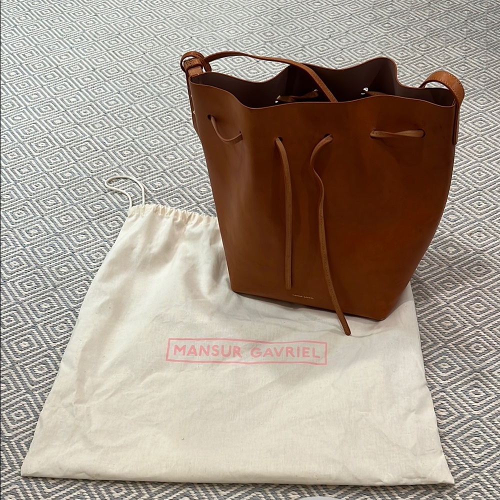 Mansur Gavriel Brown Shoulder Bag with Minimalist Design